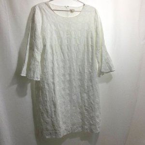 J Crew Factory Bell Sleeve Cotton Eyelet Shift Dress